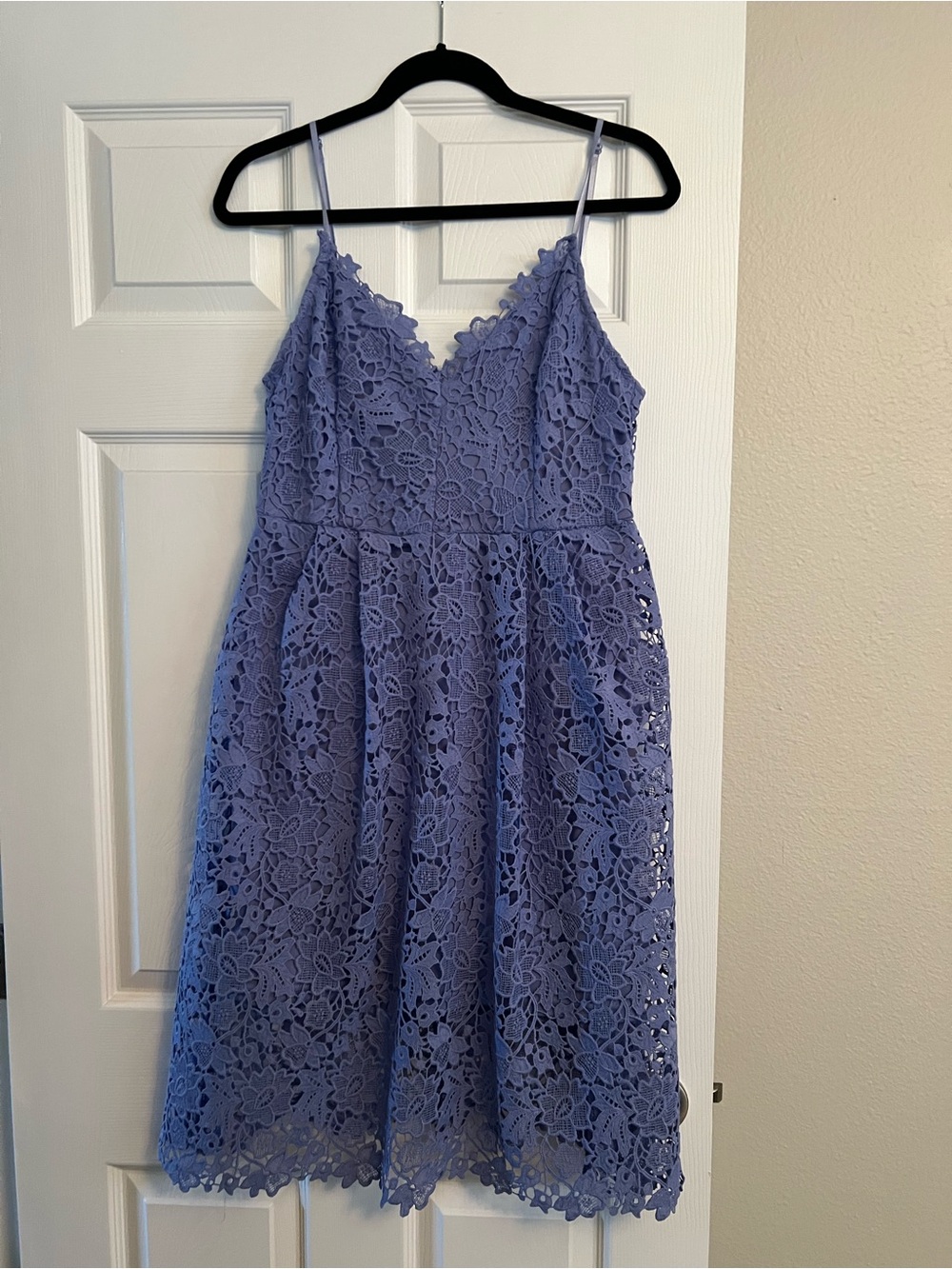 ASTR Periwinkle Lace Floral Midi Dress